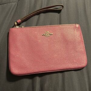 Coach purple corner zip wristlet